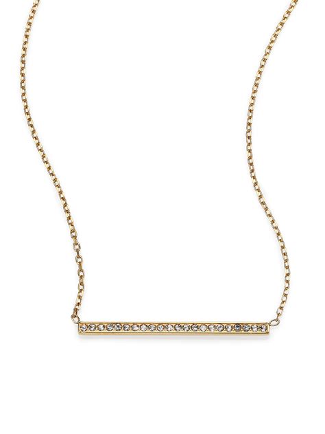 michael kors goldtone bar pendant necklace|Michael Kors necklace set.